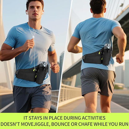 Hydration Belt,Running Water Bottle Belt for Women & Men - Hydration Fanny Pack with Water Bottle Holder for Hiking, Walking, Gym | Lightweight Waist Pack for Running, Fitness, Marathon Essentials