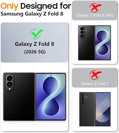 SPIDERCASE for Samsung Galaxy Z Fold 8 Case,Built-in [Screen Protector] [Hinge Protection] [Kickstand] Full Body Protective Phone Case for Galaxy Z Fold 8 - Gray