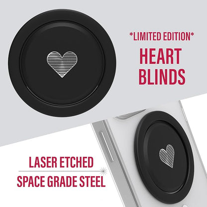 Tango Ultra Thin Grip for MagSafe: One Hand Pop, Stand, 10x Expandable, Space Grade Steel, Removable for Wireless Charging. Half The Thickness, Twice The Pop - Limited Edition: Black Heart Blinds