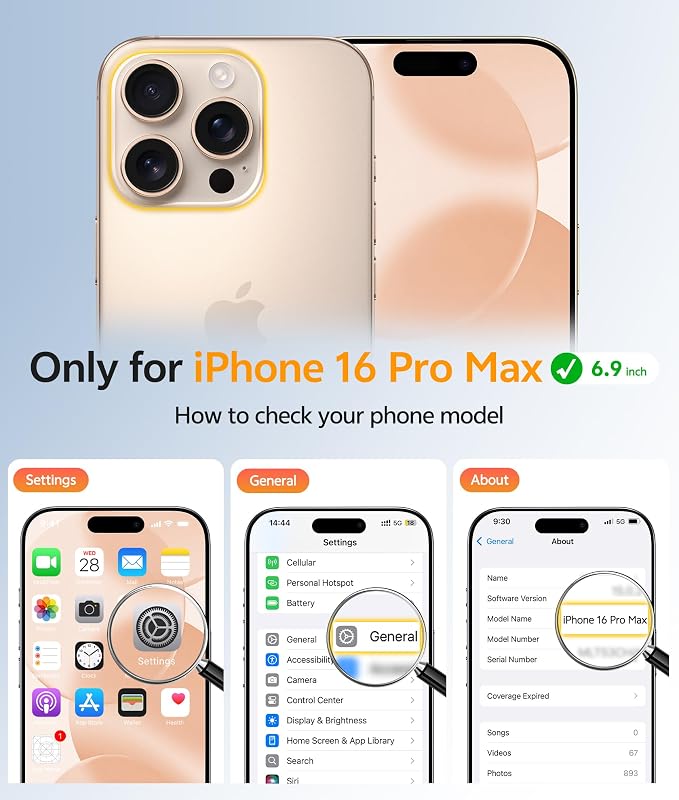 FNTCASE for iPhone 16 Pro Max Case: [Compatible with Magsafe] Translucent Matte Cases with [Full Camera Protection] [Screen Protector] Military Grade Shockproof Protective Phone Cover - Desert Gold