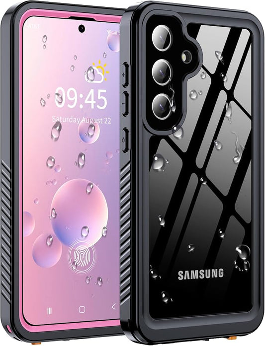 for Samsung Galaxy S25 Plus Case, IP68 Waterproof with Built-in Screen&Lens Protector [14FT Military Shockproof] Full Body Heavy Duty Protective Phone Case for S25 Plus 5G, Pink