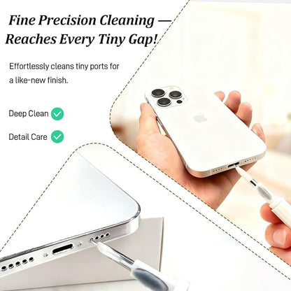 Multi-Function Cleaning Kit for AirPod & iPhone – Port, Cable & Speaker Repair Tool for Lightning, Type-C, and Charging Connectors, Portable Cleaning Toolbox