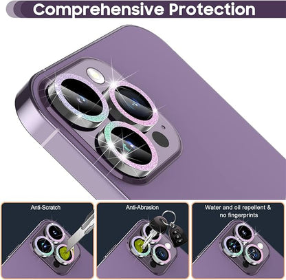 Suoman for iPhone 14 Pro Max Camera Lens Protector / 14 Pro Camera Lens Protector, Camera Cover Tempered Glass for iPhone 14 Pro Max 6.7 inch/for iPhone 14 Pro 6.1 inch [Perfectly Fit]-Bling-Colorful