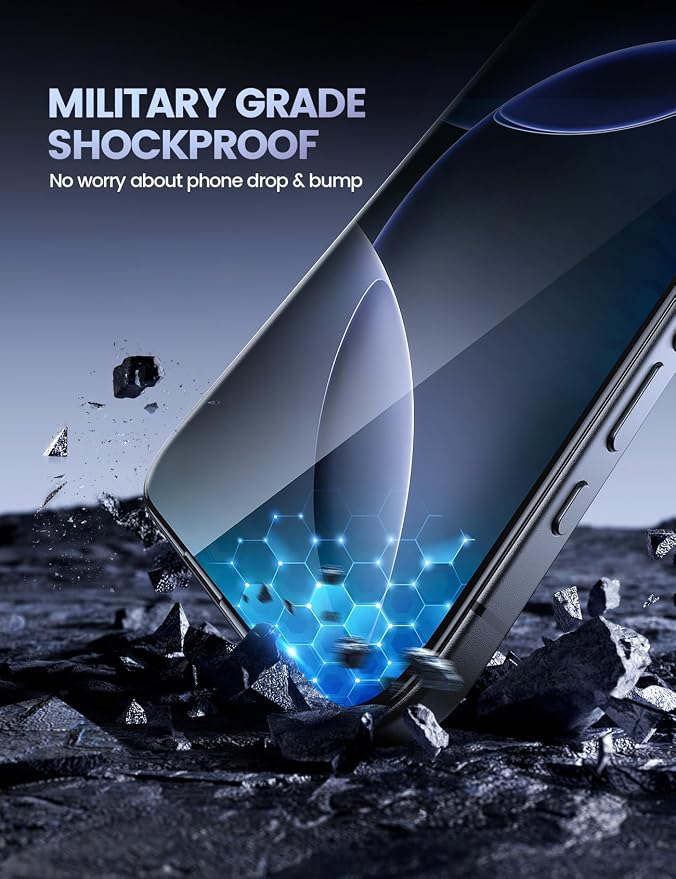 Lamicall 2+2 for iPhone 16 Pro Max Screen Protector (6.9") with Camera Lens Protector, [Top 9H Tempered Glass Film], Easy Alignment, Anti-Scratch, 0 Bubbles, HD Clear for iPhone 16 Pro Max - [2-Pack]
