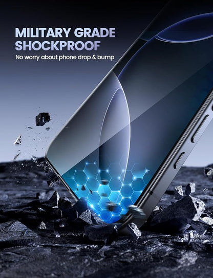 Lamicall 2+2 for iPhone 16 Pro Max Screen Protector (6.9") with Camera Lens Protector, [Top 9H Tempered Glass Film], Easy Alignment, Anti-Scratch, 0 Bubbles, HD Clear for iPhone 16 Pro Max - [2-Pack]