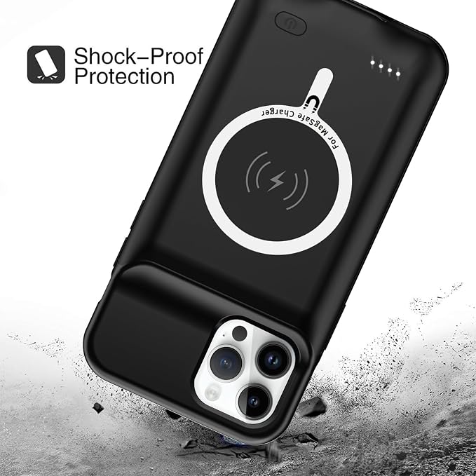 Battery Case for iPhone 11 Pro, Upgraded 10000mAh Battery Pack Rechargeable Charger Case with Carplay Wireless Charging Compatible with iPhone 11 Pro (5.8 inch) External Charging Clip(Black)