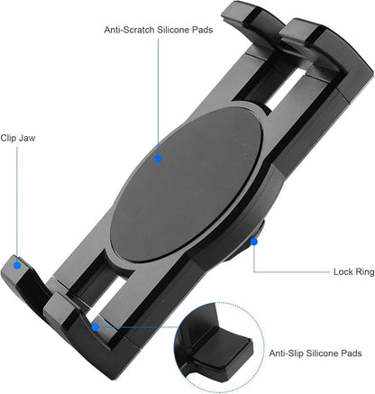 Tablet Holder for Treadmill/Spin Bike/Stroller/Wheelchair/Golf Cart/Poles/Music Stand/Stationary Bike,360°Adjustable iPad Mount,Compatible with 7~12.9" iPad/Nexus/Fire HD/e-Book/LG G/Switch