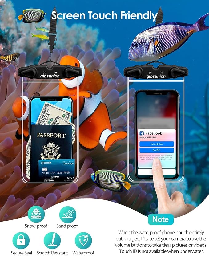 Universal Waterproof Phone Pouch, 4 Pack IPX8 Waterproof Phone Lanyard Case Compatible with iPhone 17 16 15 14 13 Max Pro Plus, Galaxy S23 S22 S24 Note 20/10/9 up to 7.5", Dry Bag for Vacation