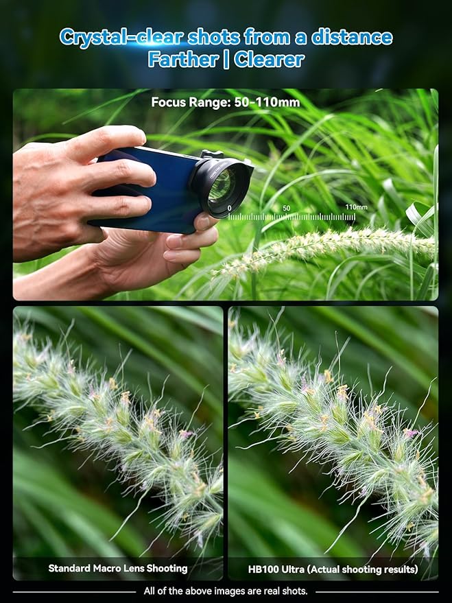 APEXEL 100Ultra Macro Lens with CPL Starlight - Enhanced Version Smartphone Lens for iPhone, Samsung, Pixel | Pro Macro Photography of Flowers, Iinsects, Jewelry, Food Details and Other Small Objects