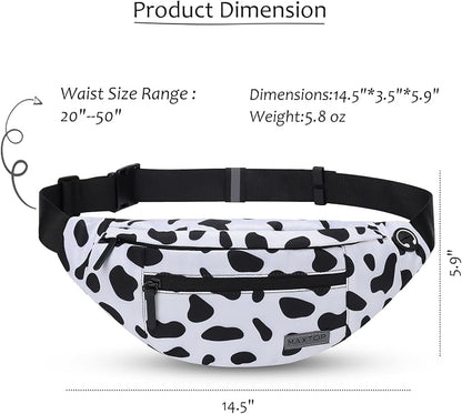 MAXTOP Large Crossbody Fanny Pack with 4-Zipper Pockets,Gifts for Enjoy Sports Festival Workout Traveling Running Casual Hands-Free Wallets Waist Pack Phone Bag Carrying All Phones