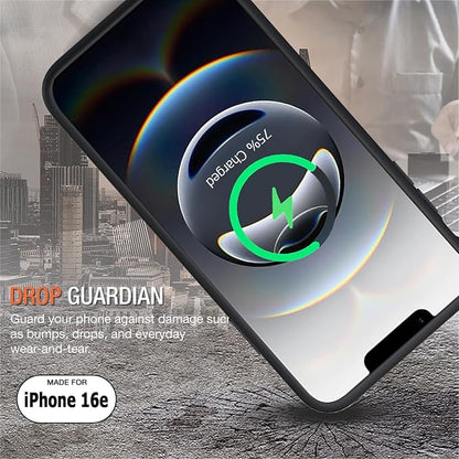 Battery Case for iPhone 16e, Upgraded 10000mAh Rechargeable Portable Charging Case with Wireless Charging Compatible for iPhone 16e (6.1 inch) with Carplay Extended Battery Pack Charger Case (Black)