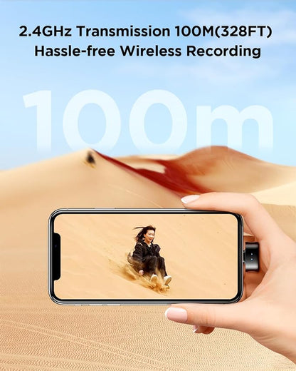 BOYA Magic USB-C Wireless Lavalier Microphone, 30Hrs Battery,328FT Los Range, Safety Track&Limiter, Ai Noise Reduction Type-C Wireless Lapel Mini Mic for Android iPhone 17/16 Audio Video Live YouTube