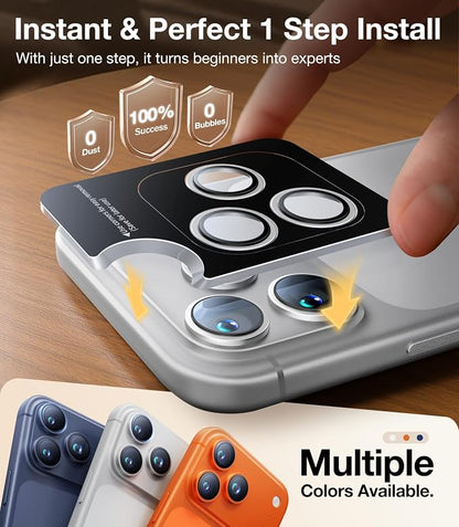 UltraGlass UNBREAK TOP 9H+ Glass for iPhone 17 Pro Max, 17 Pro Camera Lens Protector [NO.1 Military Grade Shatterproof] iPhone 17 Pro Max Camera Protector, 17 ProMax Lens Screen Cover, Silver