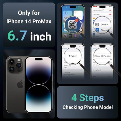 jaroco Magnetic for iPhone 14 Pro Max Case, [Compatible with MagSafe][Military Grade Drop Protection][Heavy Duty Protection][Non-Slip][Shockproof] 2-Layer Durable Bumper Phone Case 6.7''-Black