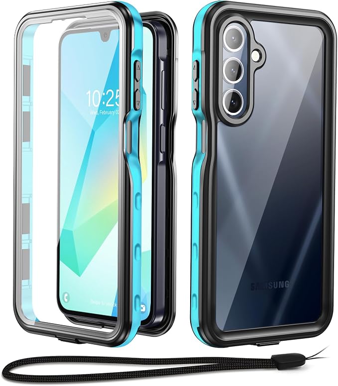 Beasyjoy for Samsung Galaxy A16 5G Phone Case, IP68 Waterproof with Built-in Screen Protector, Rugged Full Body Military Grade Shockproof Dustproof Protective Underwater Cover, Blue/Clear