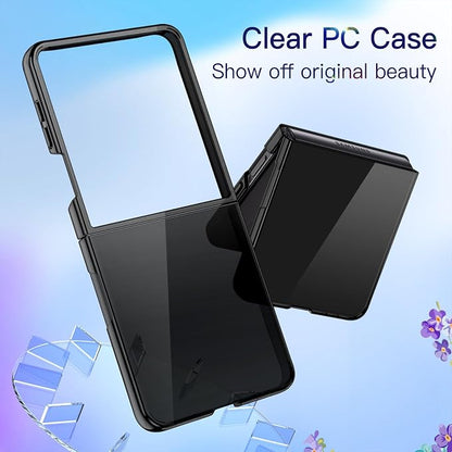 JETech 3 in 1 Case for Samsung Galaxy Z Flip 7, Black | 2 Tempered Glass Front Screen Protectors, Scratch Resistant, Crystal Transparent Hard PC Shell, Protective Phone Cover