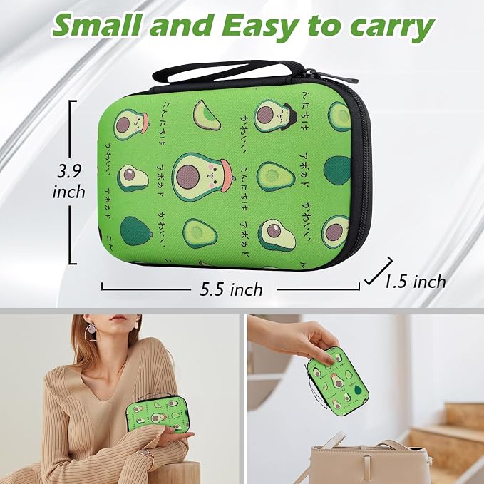 CameCosy DIY Phone Charger Cover Storage Sets Cable USB Earphone Wire Saver Organizer with Travel Storage Bag, Soft Cute Cable Protector Phone Charger Protector Compatible for iPhone(Avocado)