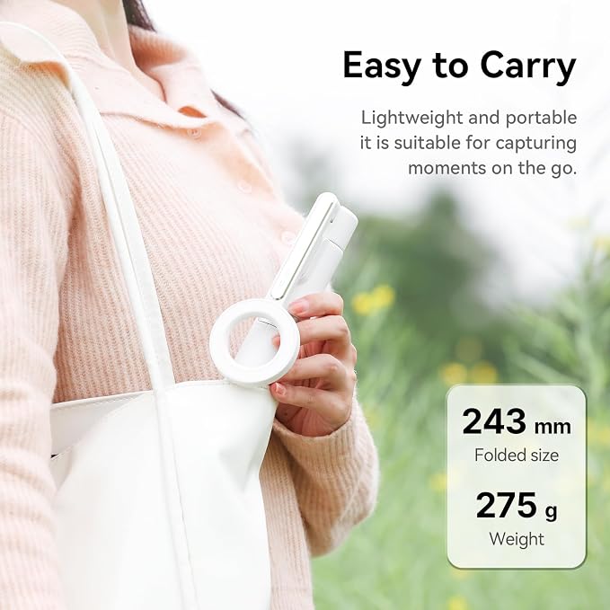 ULANZI 54'' Magnetic Selfie Stick Tripod Pro, All-in-One Phone Tripod w Magnetic Phone Holder & Detachable Wireless Remote, C/W Magsafe, for iPhone 16 15 14 13 12 Series & Android Phones (White)