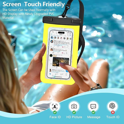 6 Pack Waterproof Phone Pouch IPX8 Universal Waterproof Case Dry Bag Phone Protector for iPhone 17/16/15/14/13 Pro Max Plus XS XR X 8 Galaxy S25 S24 S23 S22 S21 S20 Pixel Up to 8.4"(Multicolor 6)