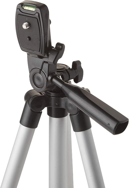 50 Inch Aluminum Camera Tripod with 3-Way Pan Head & Quick-Release Plate – Lightweight DSLR & Mirrorless Tripod with Bubble Level for Photography & Video