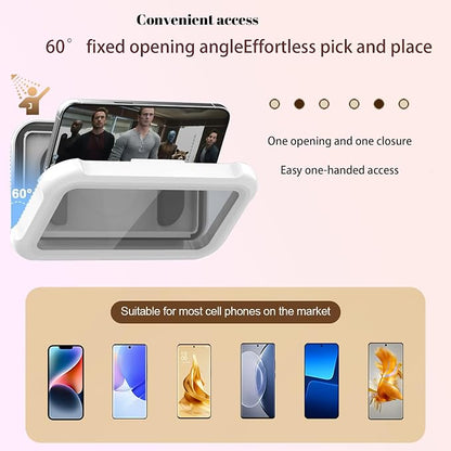 360° Rotatable Retractable Adjustable Shower Phone Case Holder,Anti-fog HD & sensitive screen ,Wall Mounted Phone Holder for Bathroom Mirror Bathtub Kitchen,Shower Accessories for 4-7" Phones (white)