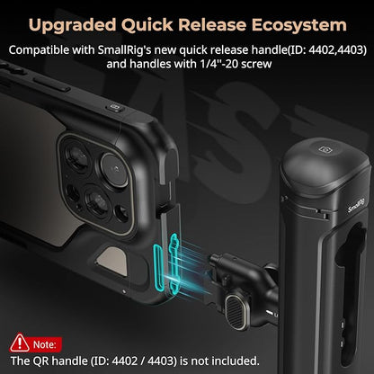 SmallRig for iPhone 15 Pro Max Phone Cage with 67mm Filter Adapter, Upgraded Quick Release Design Phone Video Rig Cage for Videography/Video Recording/YouTube/Live Streaming/Vlog - 4391B