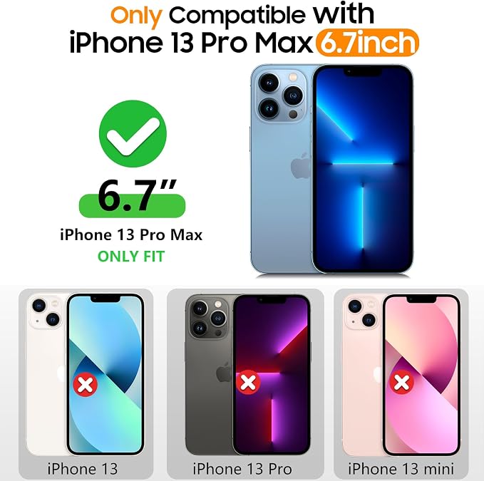 Temdan for iPhone 13 Pro Max Case Waterproof [Built-in Camera Lens & Screen Protector] [Full Body Protection] [IP68 Waterproof] Shockproof Phone Case for iPhone 13 Pro Max 6.7" Blue