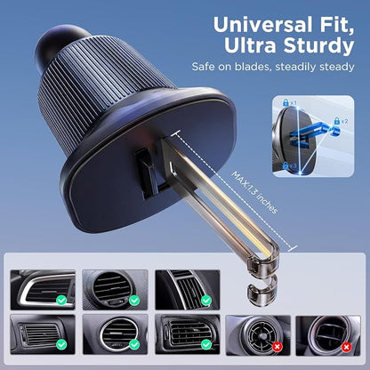 Miracase Car Phone Holder for Magsafe [Super Strong Magnets] Magnetic Phone Holders for Your Car, 360° Adjustable Air Vent Hands Free Cell Phone Mount Cradle Fit iPhone 17-12 & All Smartphones, Black