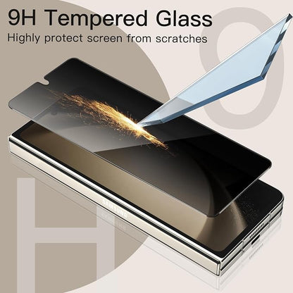 JETech Front Privacy Screen Protector for Samsung Galaxy Z Fold 5, 2-Pack | Anti-Spy Privacy Protection, Tempered Glass, Easy Installation Tool, Case-Friendly, Anti-Scratch Design