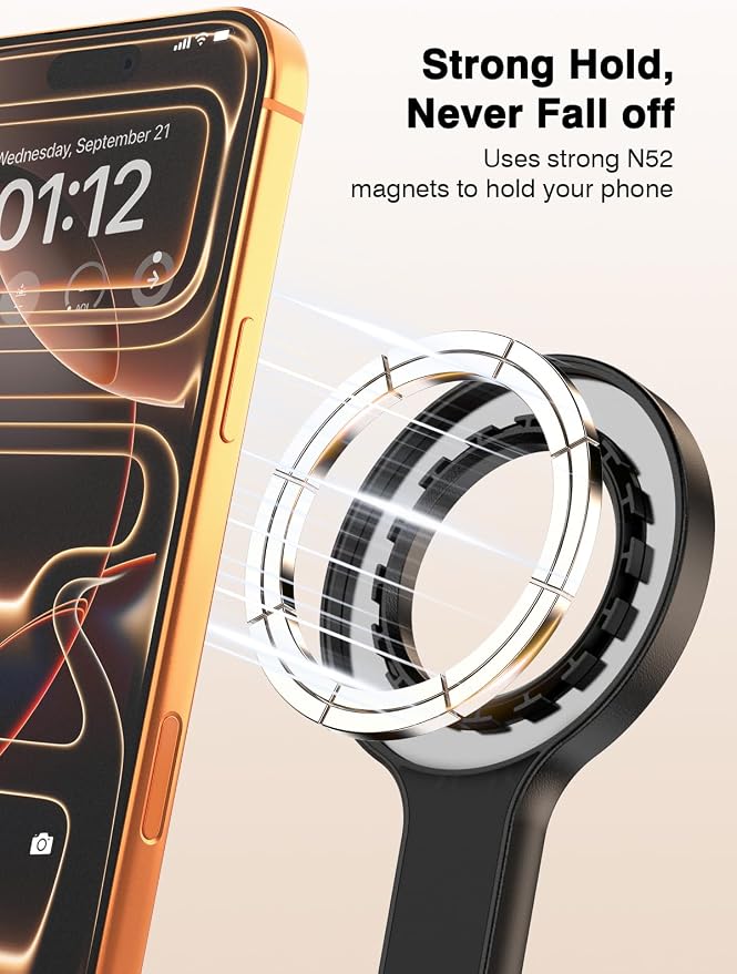 for Mag Safe Tripod for iPhone, 360° Rotating Head for Front & Rear Shooting, 65” Selfie Stick for iPhone Android with Remote & Metal Ring, Magnetic Phone Tripod Stand for Video Recording Travel