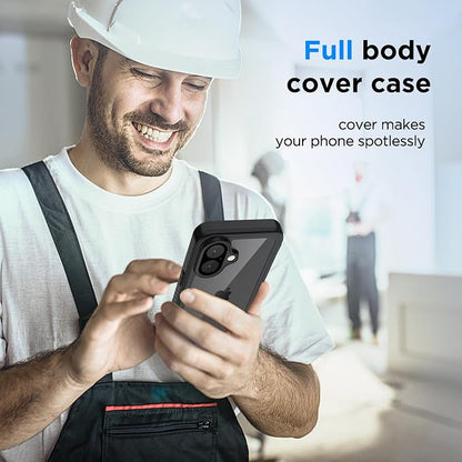 Lanenas for iPhone 17 Pro Case Waterproof Case with Built-in Screen Protector, Full Body Dustproof Shockproof Heavy Duty Tough Rugged Phone Protective Cover for iPhone 17 Pro 6.3inch Black