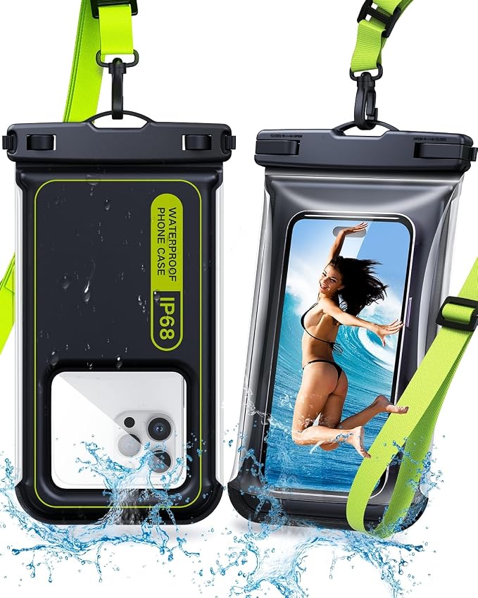 [2 Pcs] Humixx Floating Waterproof Phone Pouch [Sponge 20X Super Buoyancy] [Beach Travel Essentials], IP68 Waterproof Case Dry Bag for iPhone 15/14/13 Pro Max Samsung 24/23/22 Ultra Google Up to 8.8”
