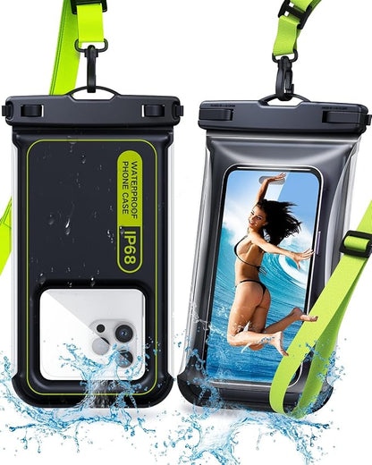[2 Pcs] Humixx Floating Waterproof Phone Pouch [Sponge 20X Super Buoyancy] [Beach Travel Essentials], IP68 Waterproof Case Dry Bag for iPhone 15/14/13 Pro Max Samsung 24/23/22 Ultra Google Up to 8.8”