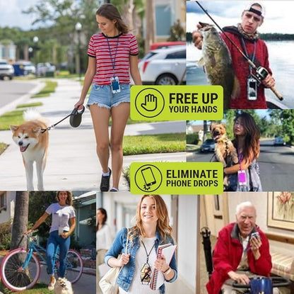 Gear Beast Cell Phone Lanyard - Universal Neck Phone Holder w/Card Pocket and Silicone Neck Strap - Compatible with Most Smartphones, Harbor Mist