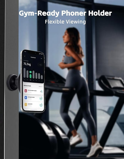 Magnetic Phone Holder for Gym – 360° Rotating Gym Phone Mount Holder for MagSafe, Dual Magnetic Cell Phone Holder Compatible with iPhone 16 15 14 13 12 Series Portable Gym Accessories-931004