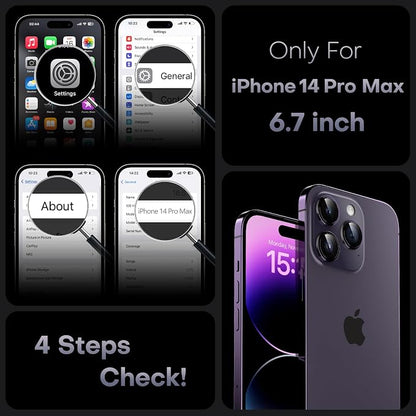 TOCOL Magnetic for iPhone 14 Pro Max Case, Upgraded Full Camera Protection, Compatible with Magsafe, Drop Protection, Translucent Matte Back Bumper Phone Cover 6.7-Inch（Midnight Purple）