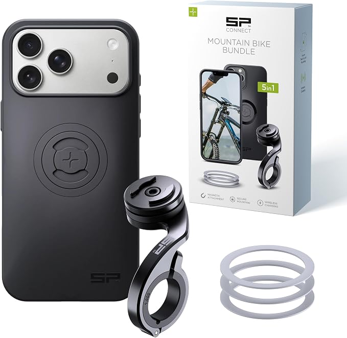 SP CONNECT Mountain Bike Bundle | SPC+ | Compatible with iPhone 17 Pro Max | Mountain Bike Phone Holder | Bike Phone Mount | Bicycle Accessories and Bike Phone Holder | Cell Phone Holder