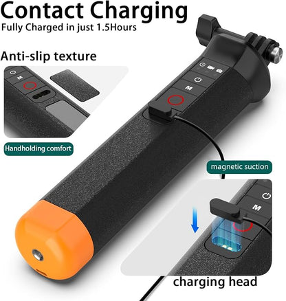 Floating Selfie Stick Hand Grip Waterproof Handle with Bluetooth Remote for Go Pro Hero 13 12 11 10 9 8Moun,Pole Monopod Handle Mount Accessory for Underwater Snorkeling & Water Sports