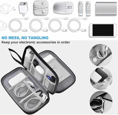 ZINZ Electronic Accessories Organizer, Travel Cable Carry Pouch Storage Bag for Laptop Attachment Cable, Cord, Charger, Earphone etc,Black