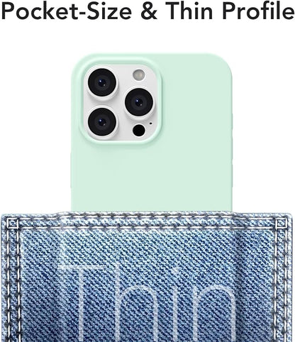 for iPhone 16 Pro Max Case Silicone Compatible with Magsafe Case, Ultra Slim Thin Magnetic Phone Cases Mag Safe, Cute Soft Rubber Gel Matte Plain Wireless Charging Cover for Women, Mint Green