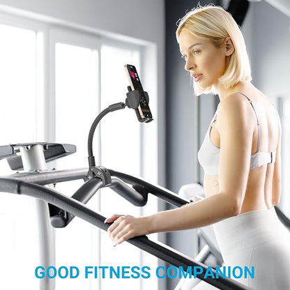 Bike Phone Mount, 360° Adjustable Gooseneck Universal Handlebar Phone Holder, Tool-Free Installation for Bicycle Scooter Stroller Wheelchair, Fit for iPhone 16 Pro Max/15/14/13 & 4-7" Phone