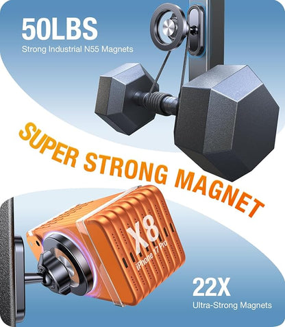 Magnetic Golf Cart Phone Holder for MagSafe Gym Mount【Strong Magnets】Magnetic Phone Holder for Golf Cart Phone Mount for iPhone 17 16 15 Fits EZGO Club Car Yamaha Icon Golf Accessories For Men Gifts
