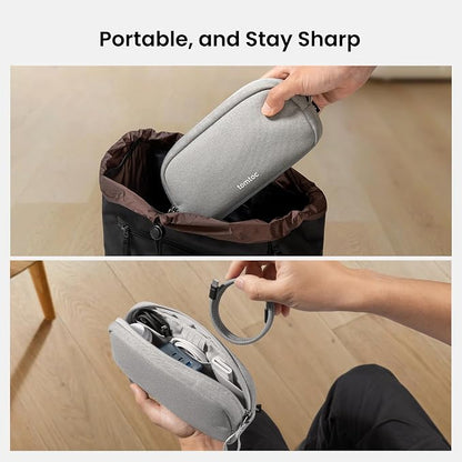 tomtoc Electronics Organizer Travel Case, Water Resistant Travel Bag Cable Organizer for Essentials, Tech Pouch Accessories Carry Storage for Cord, Phone, Cables, Airpods, USB Flash Drive, Daily Items | Water Resistant Tech Pouch Accessories Travel Bag...