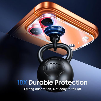 UniqueMe Compatible for 3 Pack iPhone 17 Pro Camera Lens Protector - [Drop Protection] [Case Friendly] 9H Tempered Glass Camera Cover Screen [Update New Version] - Glitter Red