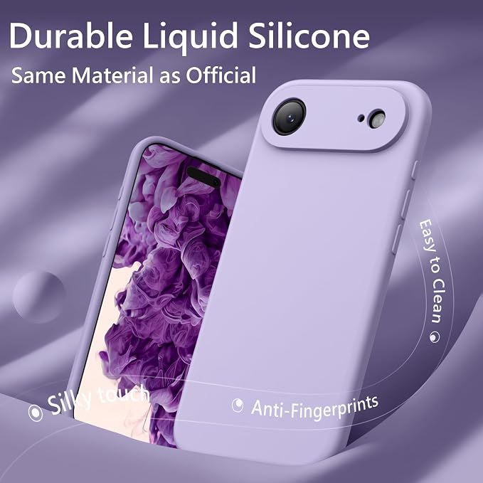 FireNova Magnetic for iPhone Air Case, Compatible with MagSafe, [Integrated Silicone Camera Control Button] [Camera Protection] Microfiber Lining Phone Case for iPhone 17 Air, 6.5", Clove Purple