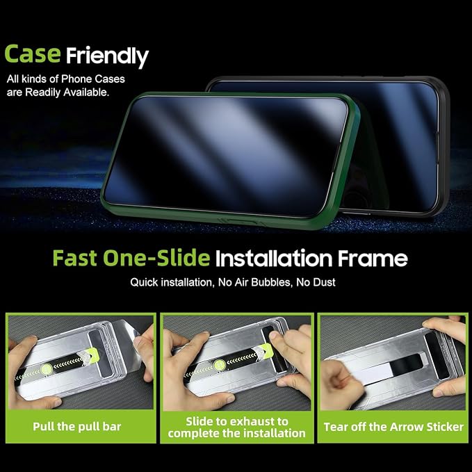 Fpxdesc Screen Protector for iPhone 15, 6.1" Tempered Glass Ultra 9H Hardness Anti Scratch with 3 Pack, Auto Dust Removal Installation