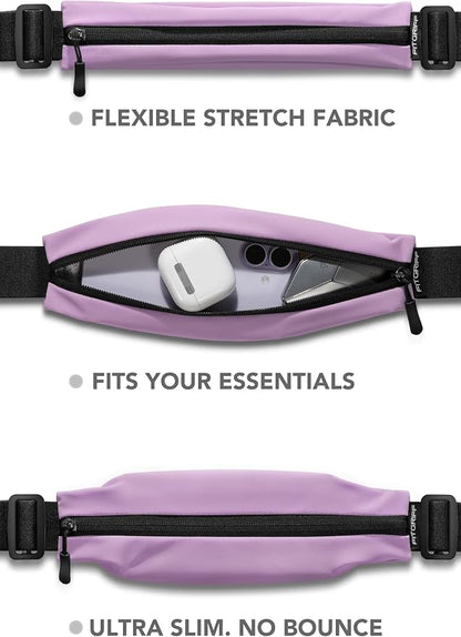 Fitgriff® Running Belt V2 for Men & Women - Slim Fanny Pack, Phone Holder for Jogging, (Fits All Cell Phones) - Money Belt, Runners Waist Pouch (Purple, One Size (Waist 24.4 – 43.3 inches))