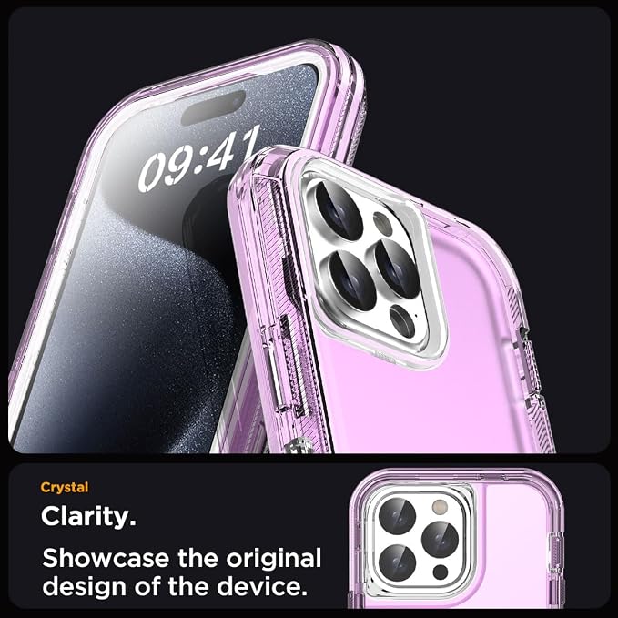 AICase for iPhone 15 Pro Max Case Clear 3 in 1 Heavy Duty Drop Protection Full Body Rugged Shockproof/Dust Proof 3-Layer Military Protective Tough Durable Cover for iPhone 15 Pro Max 6.7"_5