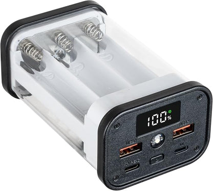 Transparent 18650 Battery Charger Case, Solderless Portable Charger Housing with Overload Protection, Detachable Design for Secure Device Charging