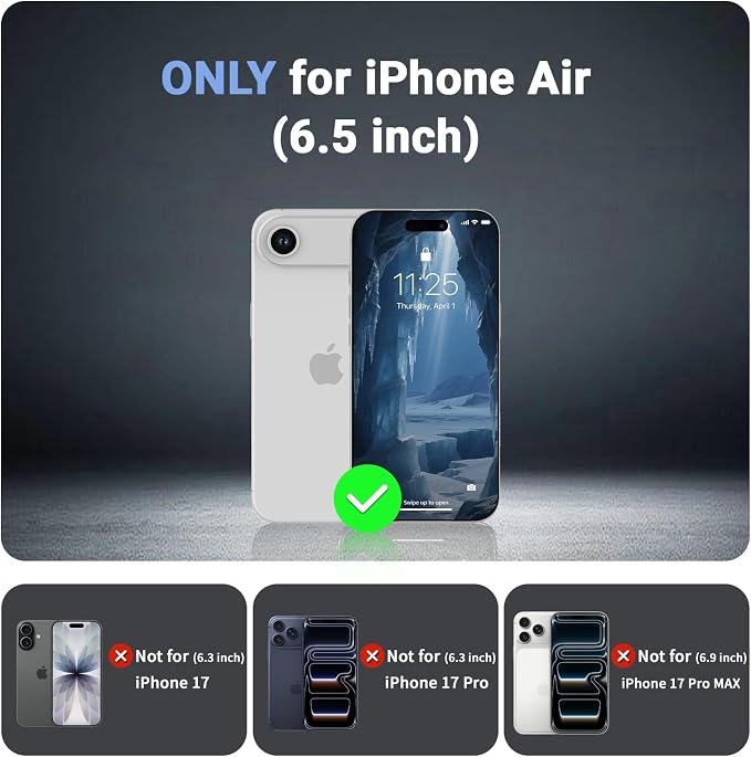 jaroco Magnetic for iPhone Air Case, [Compatible with MagSafe][Military Grade Drop Protection][Heavy Duty Protection][Non-Slip][Shockproof] 2-Layer Durable Bumper Phone Case 6.5''-Deep Blue